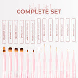 13 delige Nail Art Penselen Set Roze