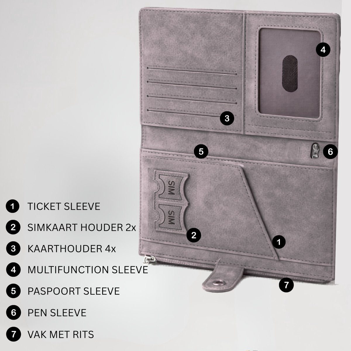 Paspoort Hoesje Grijs