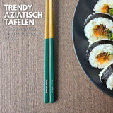 Chopstick Set Groen Goud
