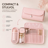 Make Up Tas met Borstelhouder Roze