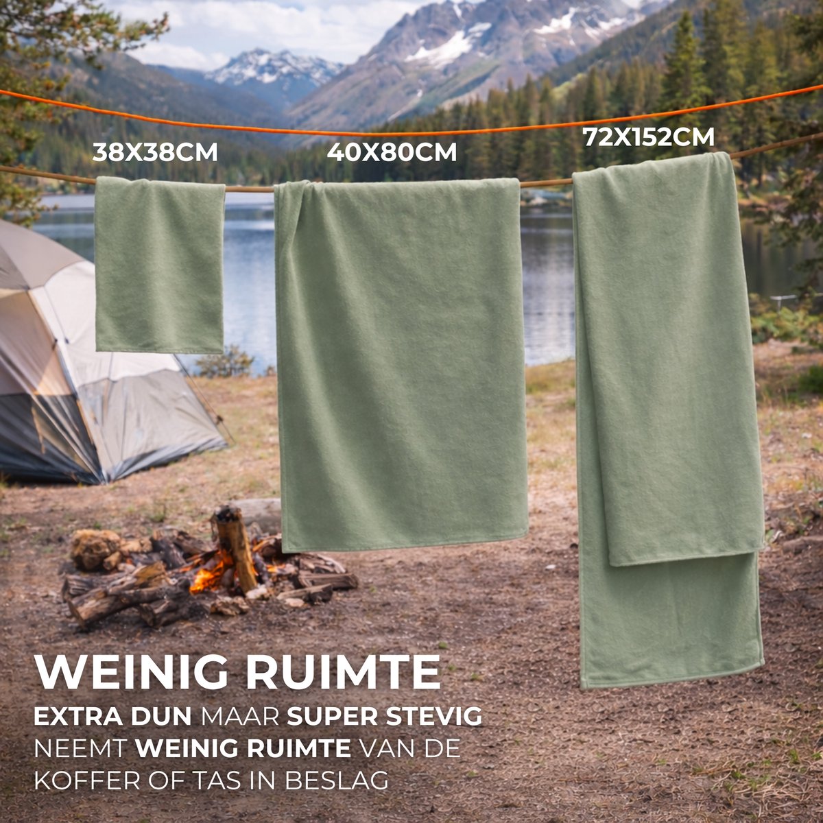Sneldrogende Microvezel Handdoek Set Groen