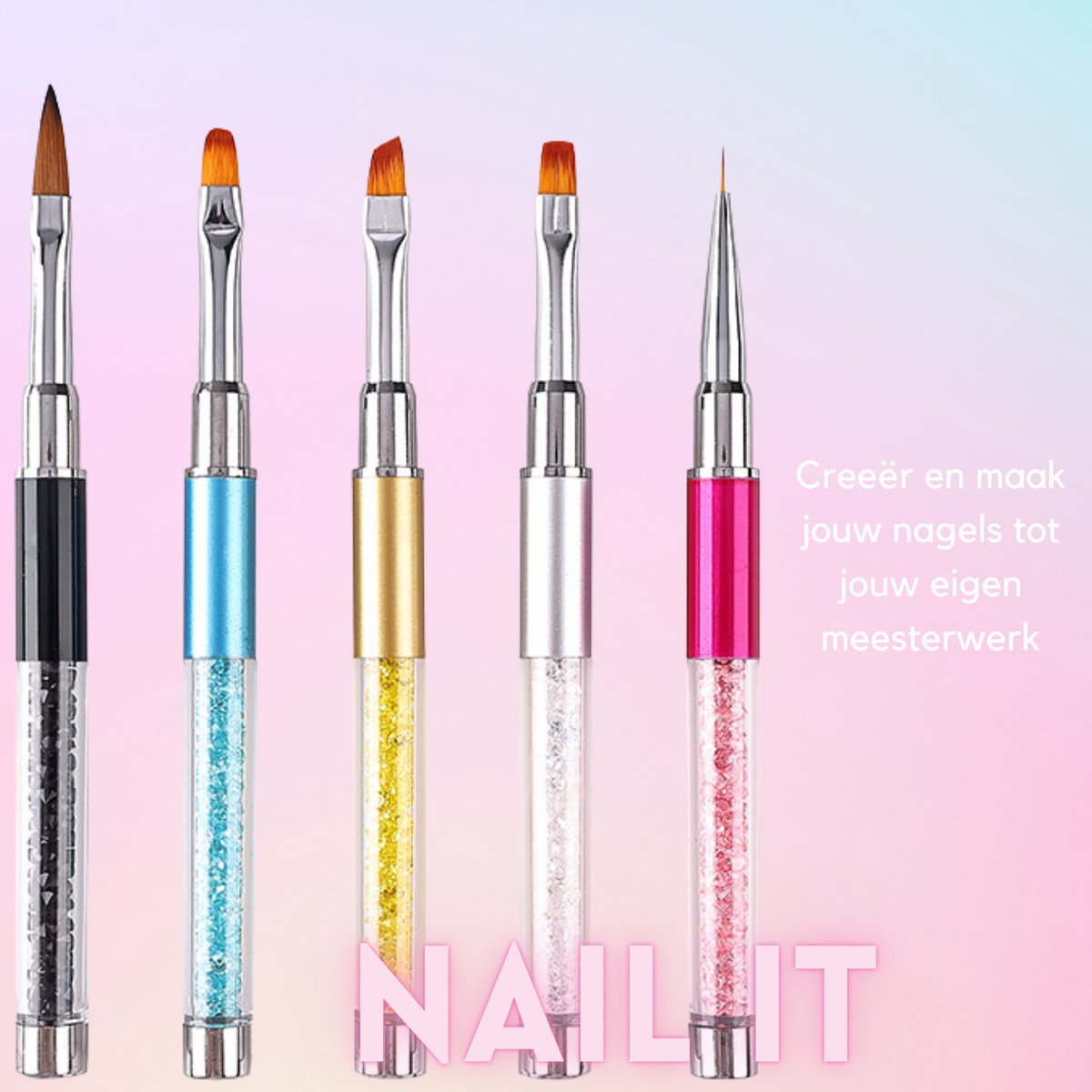 16 delige Nail Art Penselen Set