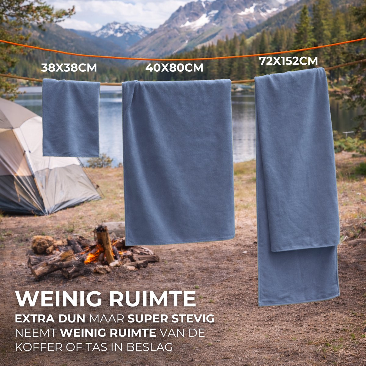 Sneldrogende Microvezel Handdoek Set Donker Blauw