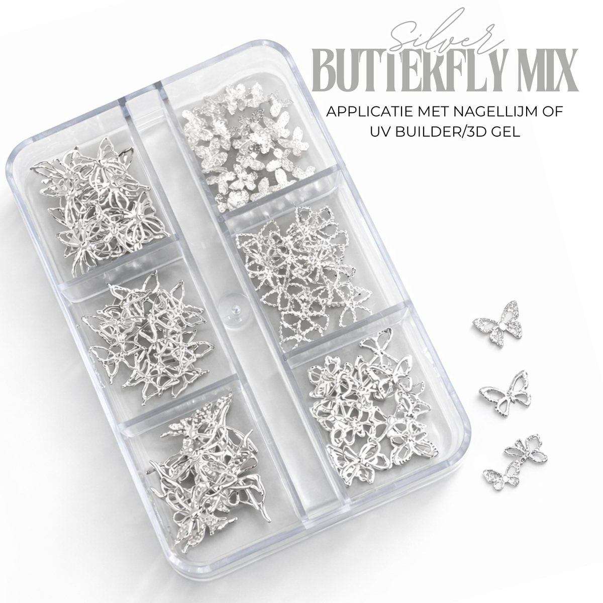 Nagel 3D Vlinder Glitter Set