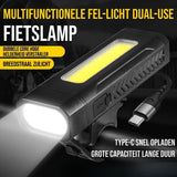 Multifunctionele Fietslamp met COB-Zijlicht 2 Stuks