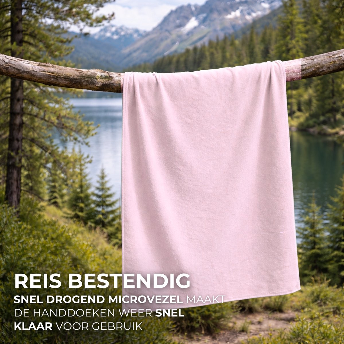 Sneldrogende Microvezel Handdoek Set Roze