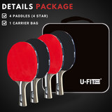 Premium Tafeltennis Batjes 4 Stuks 5 Star
