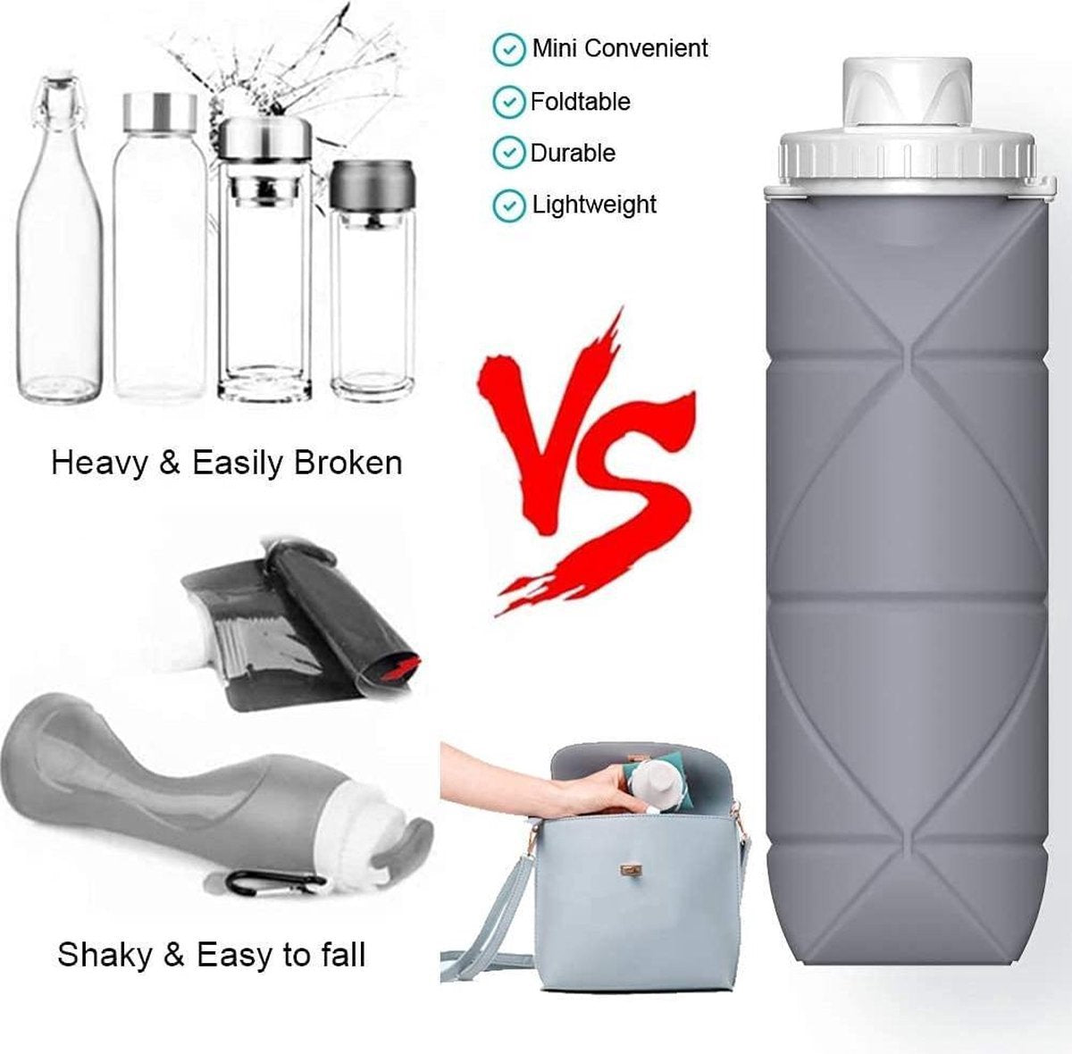Opvouwbare Waterfles 0.6 Liter