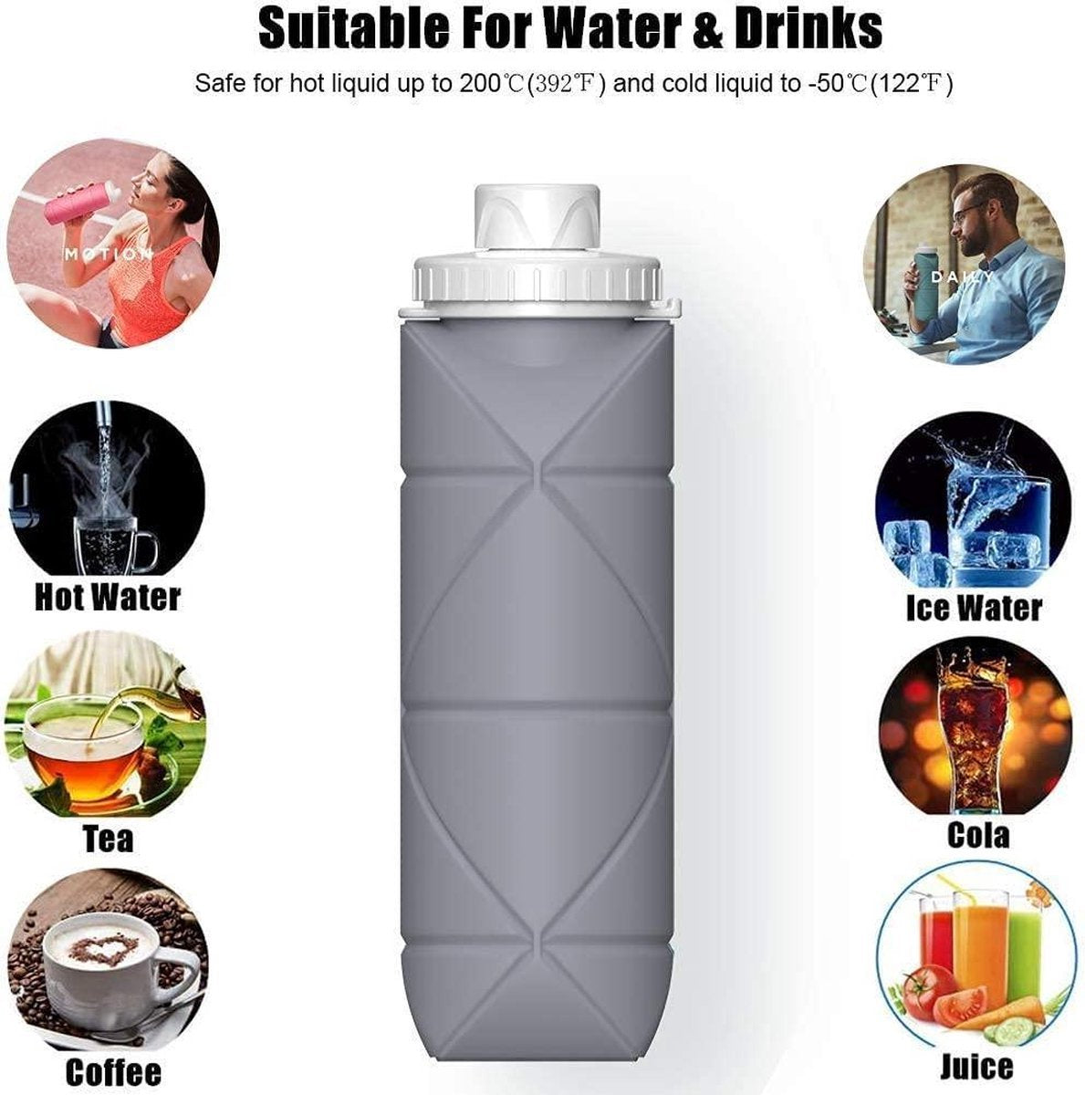 Opvouwbare Waterfles 0.6 Liter