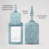 Paspoort Hoesje met Bagagelabel Licht Blauw