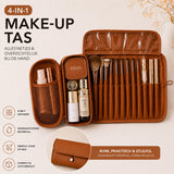 Make Up Tas met Borstelhouder Bruin