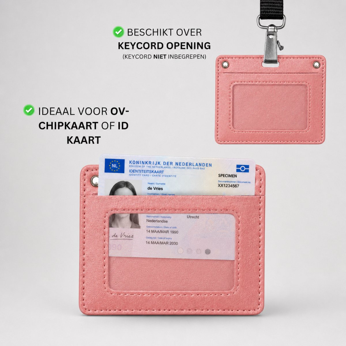 Paspoort Hoesje met Kaarthouder Roze
