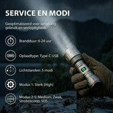 Zaklamp 5800Lumen 5000mAh Zilver
