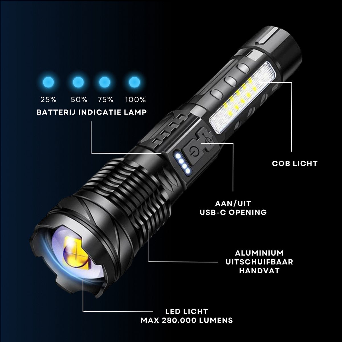 Zaklamp 30W 2600mAh