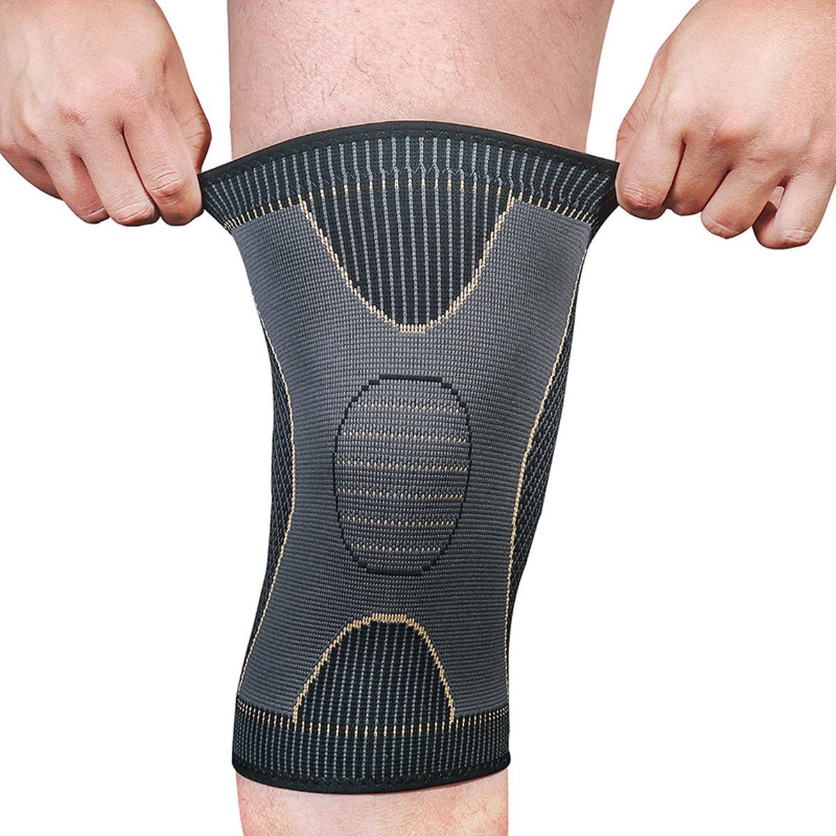 3D Compressie Kniebrace Grijs 1 Paar