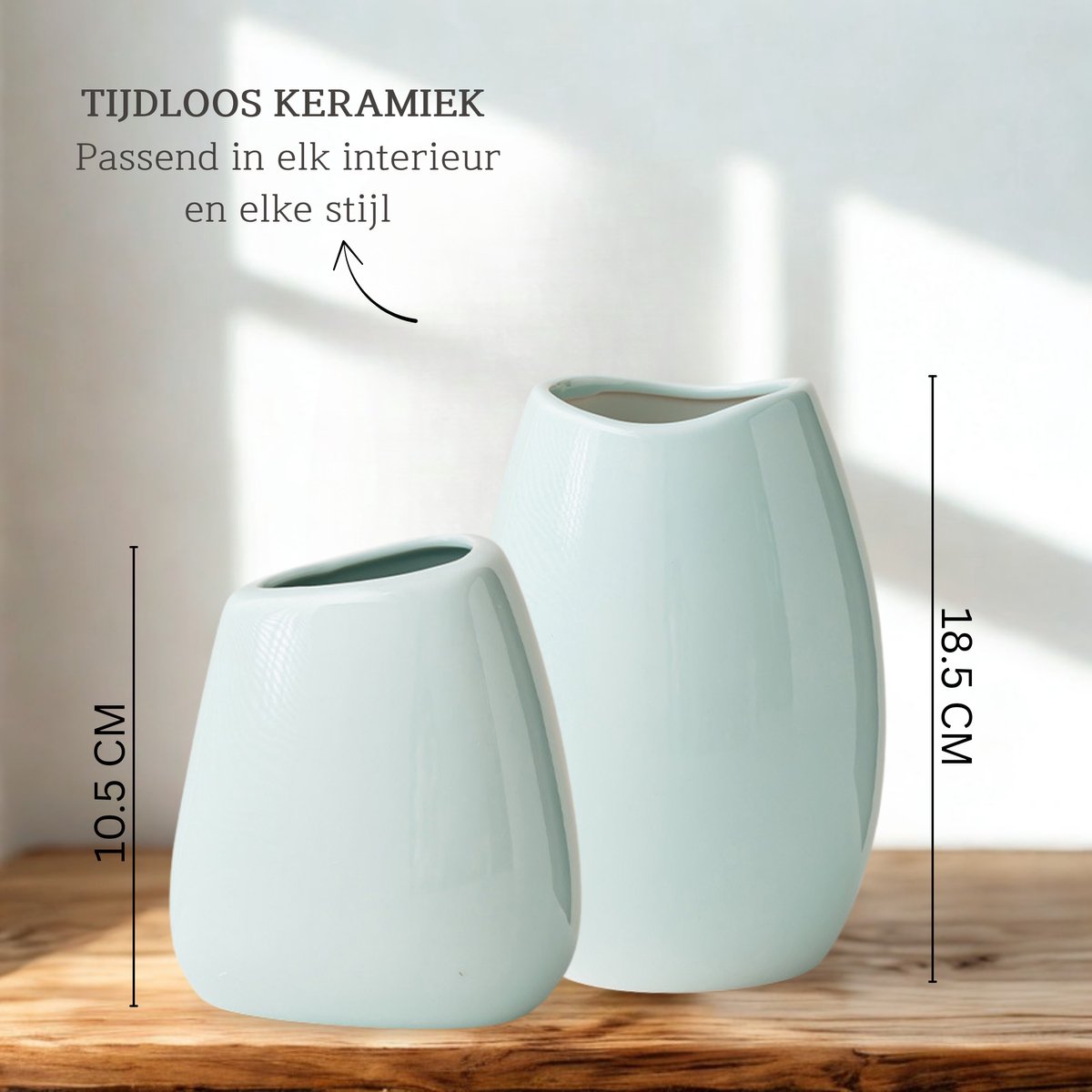 Keramieke Vazen Set Klein 3 Stuks Groen