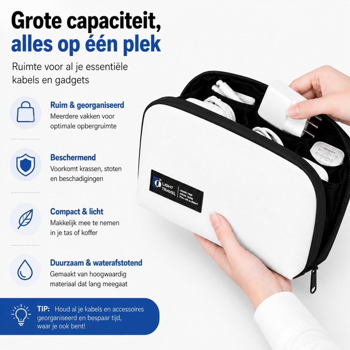 Kabel Organiser Tas Wit