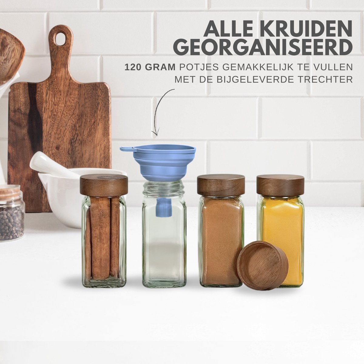 24 Glazen Kruidenpotjes