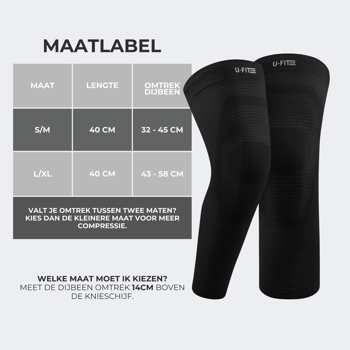 Lange Kniebrace Zwart 1 Paar