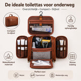 Kunstleren Toilettas Cognac Bruin