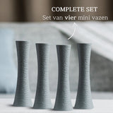 Keramieke Vazen Set Klein 4 Stuks Grijs