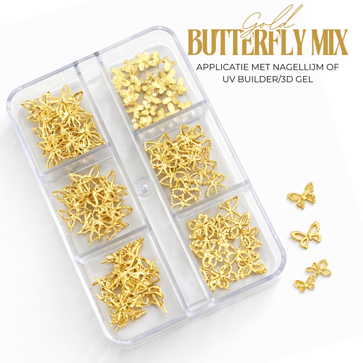 Nagel 3D Vlinder Glitter Set