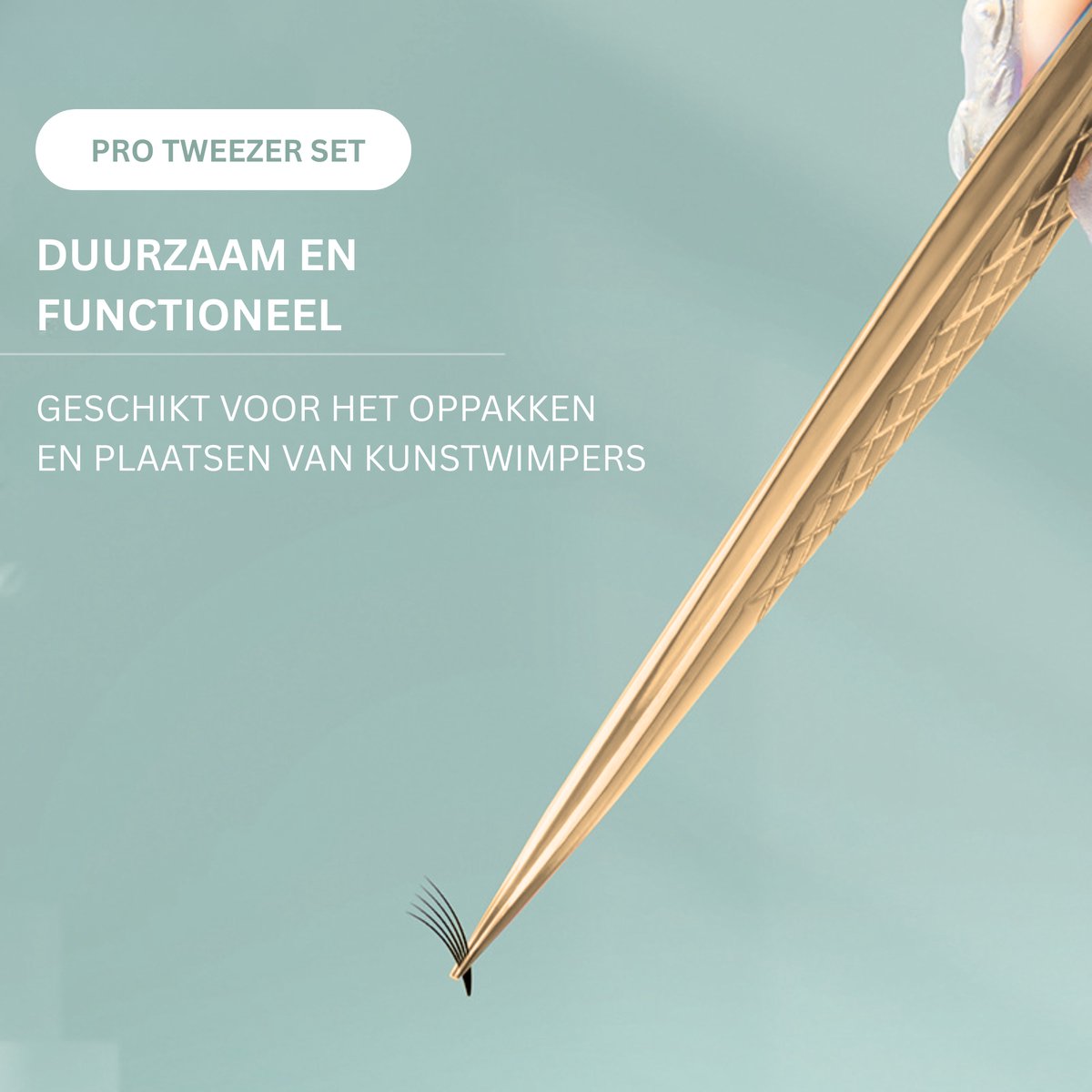 Wimperextension Pincet Set Goud