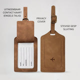 Paspoort Hoesje met Bagagelabel Bruin