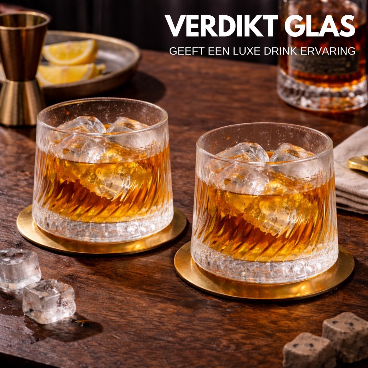 Premium Whiskey Glazen 270ml 'Stream'