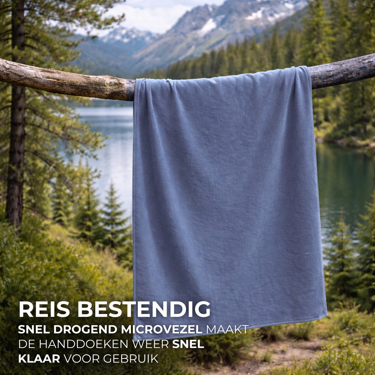 Sneldrogende Microvezel Handdoek Set Donker Blauw