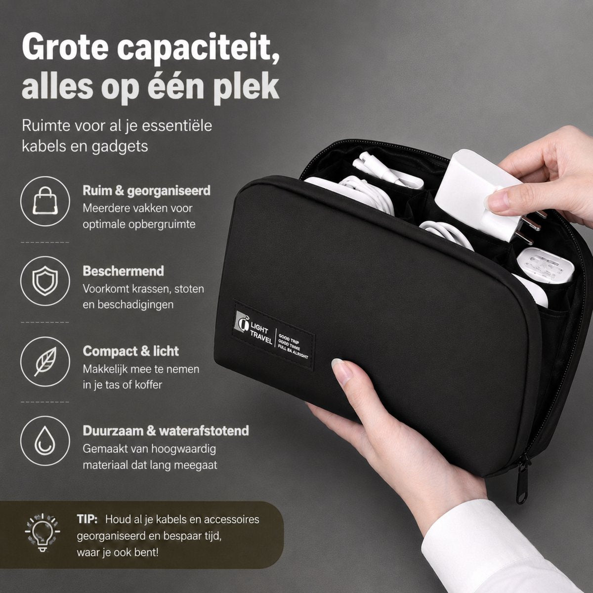 Kabel Organiser Tas Zwart