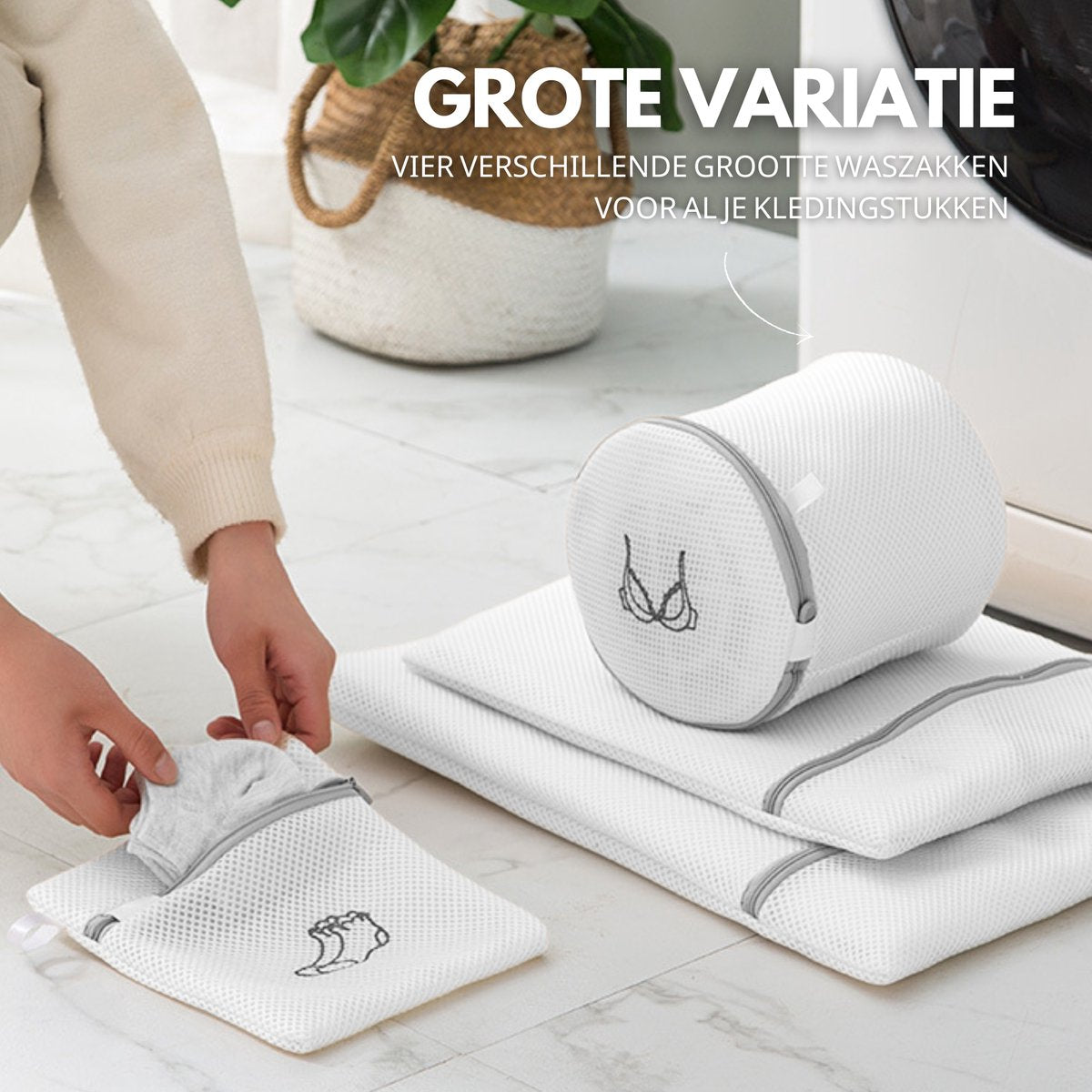 Waszakken set van 6 Wit