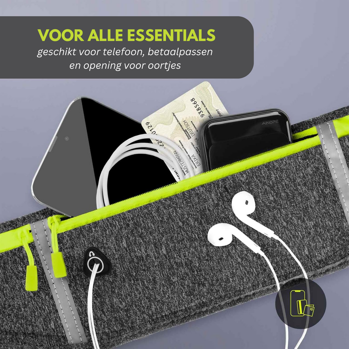 Running belt 60 tot 116 cm Grijs
