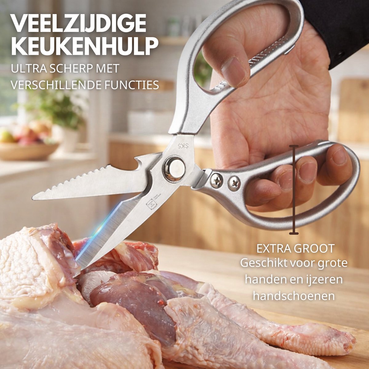 Professionele Keukenschaar Zilver