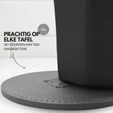 PU Onderzetters 10 Stuks Donker Grijs