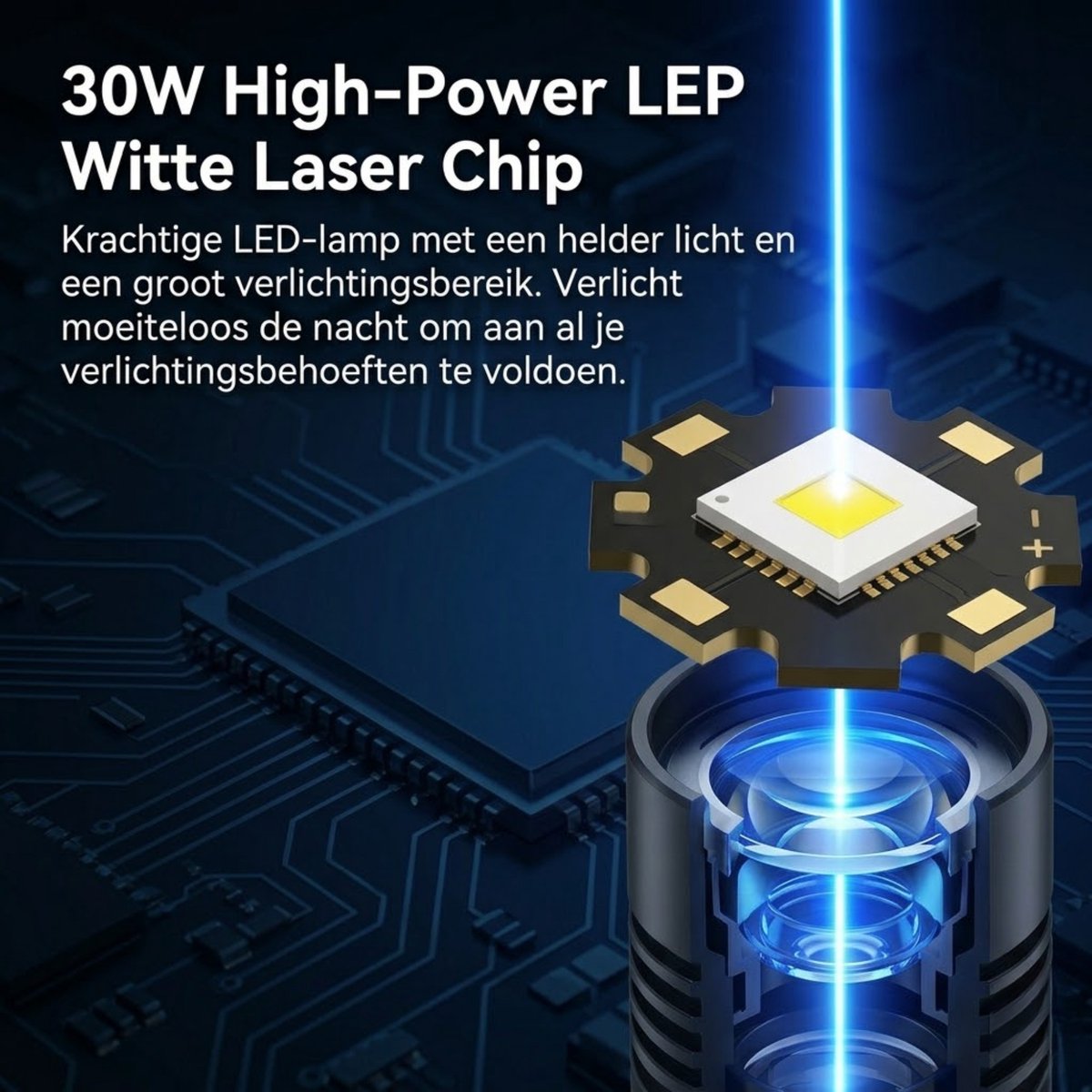 Zaklamp 5800Lumen 5000mAh Zilver