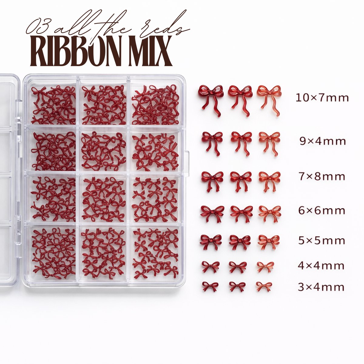 Nagel 3D Strikjes Glitter Set