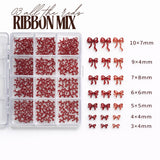Nagel 3D Strikjes Glitter Set