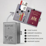 Paspoort Hoesje met Bagagelabel Grijs