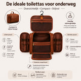 Kunstleren Toilettas Cognac Bruin