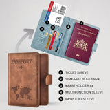 Paspoort Hoesje met Bagagelabel Bruin