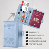 Paspoort Hoesje met Bagagelabel Licht Blauw