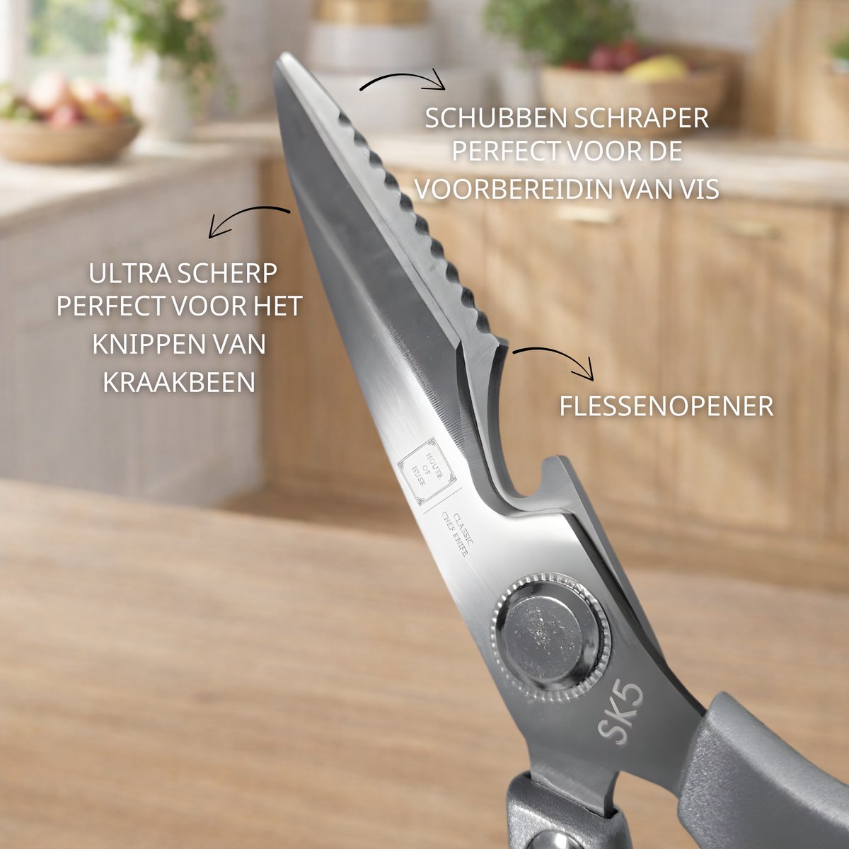 Professionele Keukenschaar Zilver