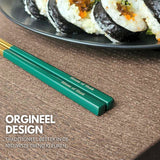 Chopstick Set Groen Goud
