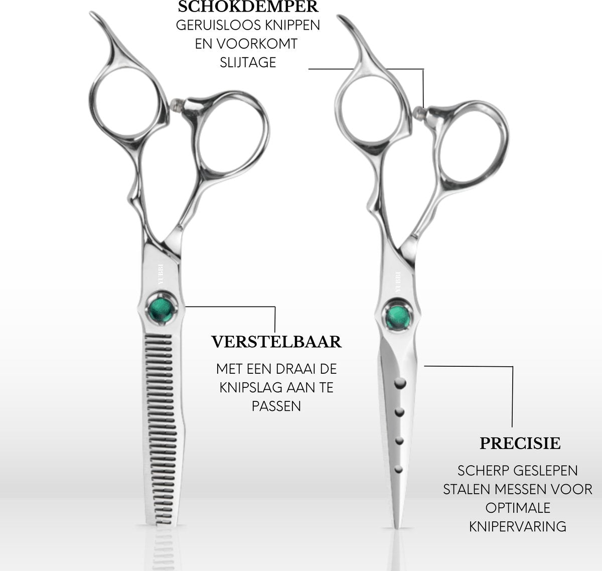 Professionele 6" Kappersschaar Set Zilver