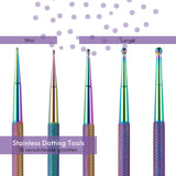 5 delige Nail Art Dotting Tool Set Rainbow