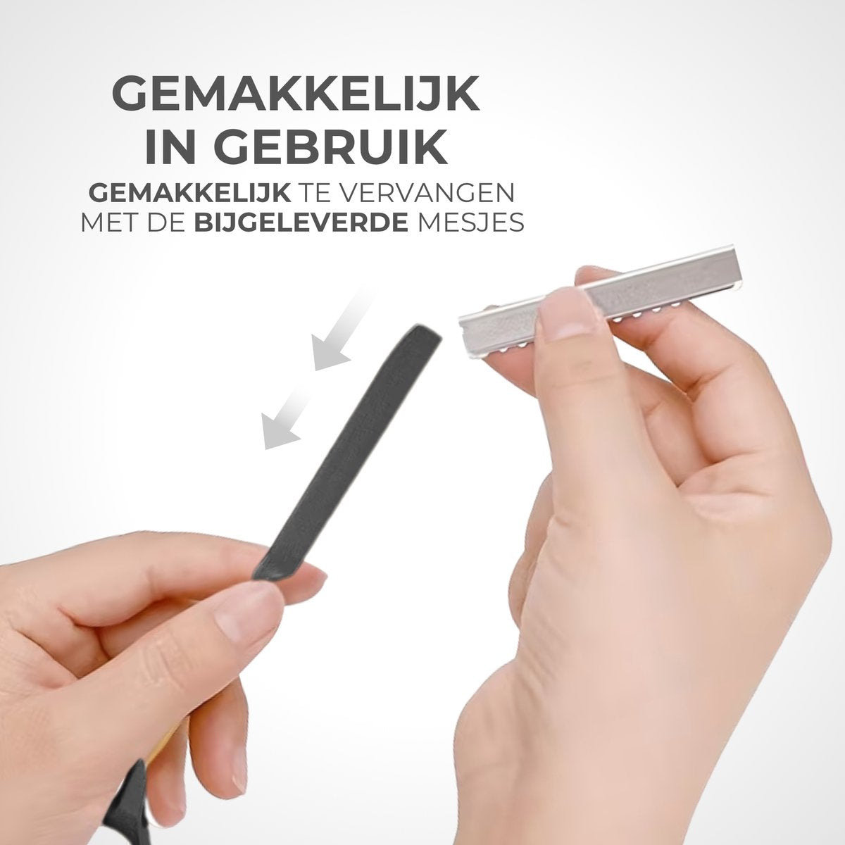 Uitdun Kappersmes Zwart Inclusief 10 Navulmesjes
