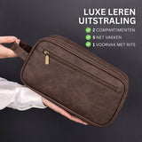 Kunstleren Toilettas Donker Bruin