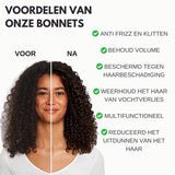 Bonnet XL Slaapmuts Zwart Rood