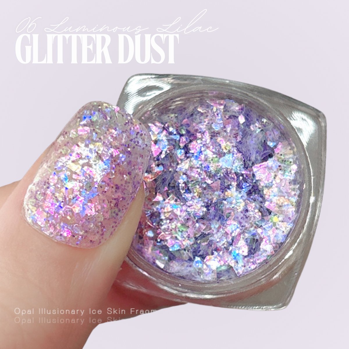 Nagel Glitter Poeder 2x6 Kleuren